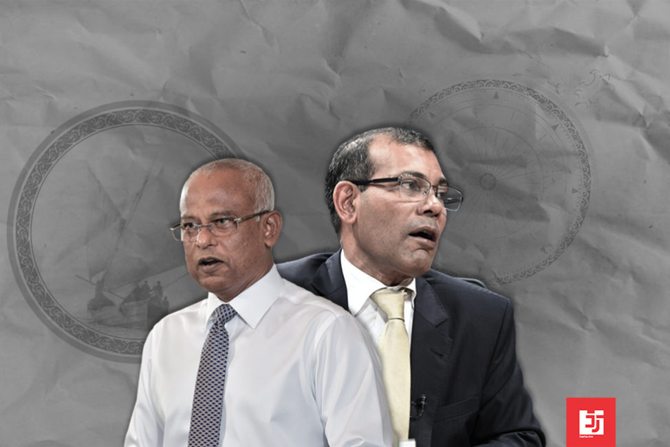 034 Nasheed Solih ރައީސް ނަޝީދާއި ރައީސް ސޯލިހުގެ ހިޔާލުތަފާތުވުންތަކުގެ ސަބަބުން އެމްޑީޕީ ވަނީ ދެފަޅިއަށް ފެޅިފައި